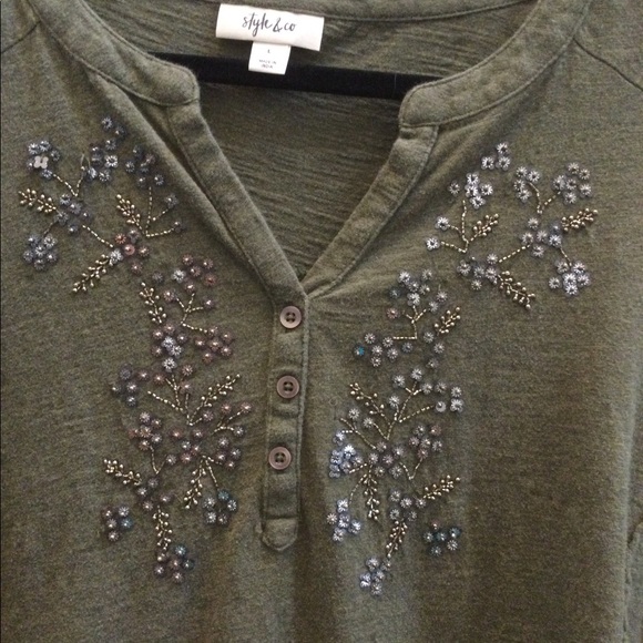 Style & Co. Beaded Shirt, large - Picture 3 of 5